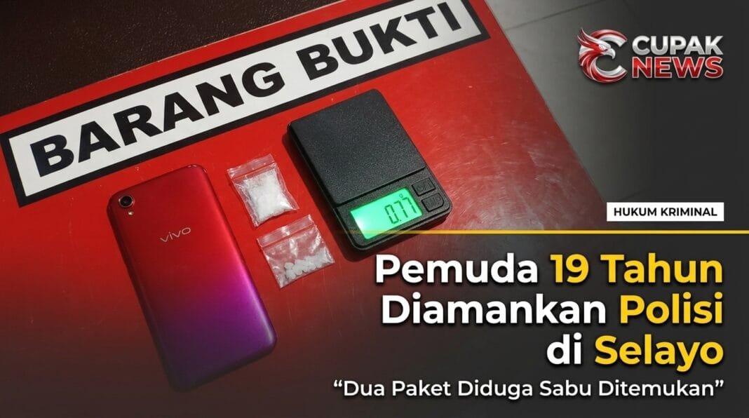 Pemuda 19 Tahun Diamankan Polisi di Selayo, Dua Paket Diduga Sabu Ditemukan