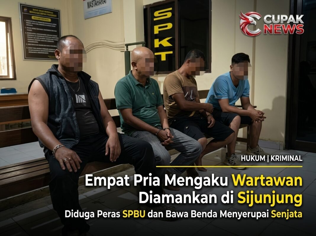 Empat pria yang mengaku wartawan diamankan polisi terkait dugaan pemerasan SPBU di Sijunjung