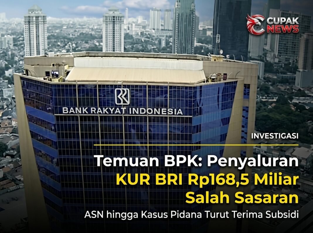 Temuan BPK terkait penyaluran KUR BRI Rp168,5 miliar kepada debitur yang tidak sesuai kriteria pemerintah