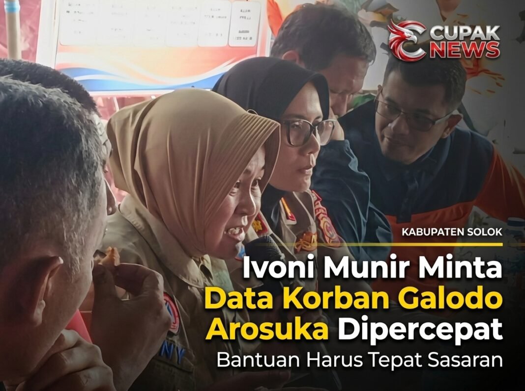 Ivoni Munir dalam rapat koordinasi penanganan galodo Arosuka