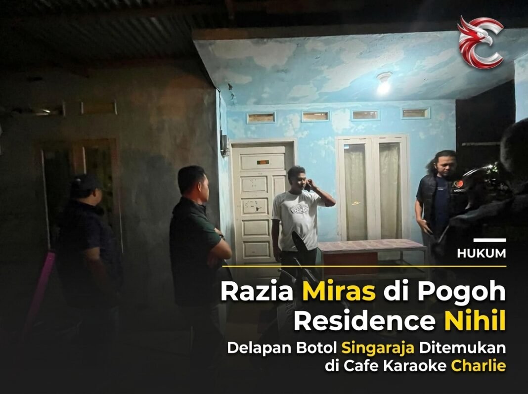 Tim gabungan Polres Solok Kota melakukan pemeriksaan terkait dugaan peredaran minuman beralkohol di Pogoh Residence