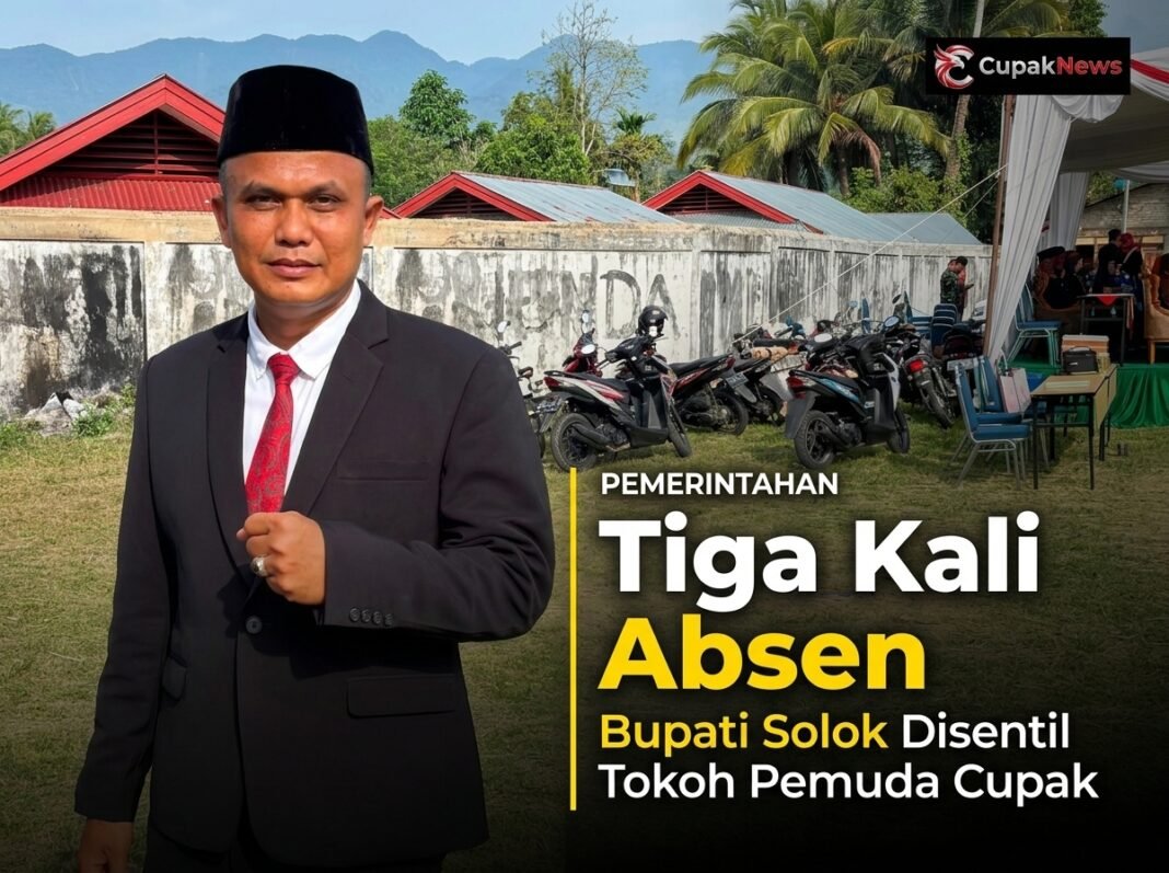 Tiga Kali Absen, Bupati Solok Disentil Tokoh Pemuda Cupak