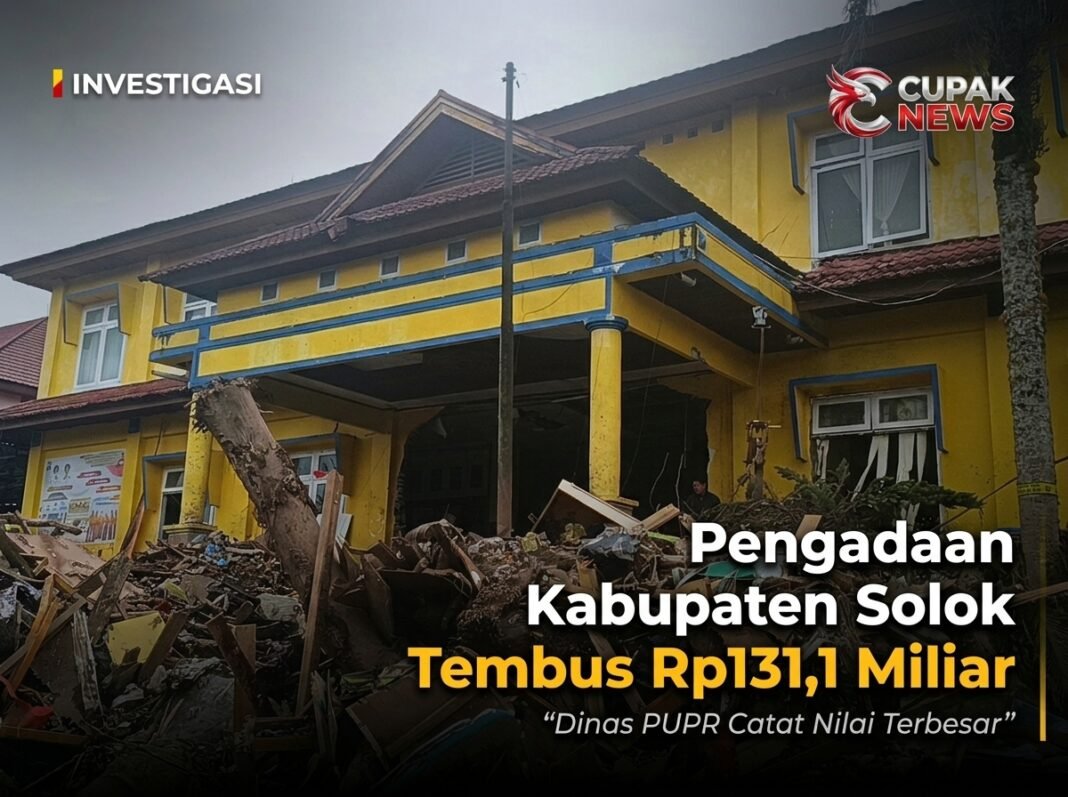 Perbandingan data transaksi pengadaan Kabupaten Solok Agustus dan Oktober 2026, dengan nilai transaksi Dinas PUPR meningkat