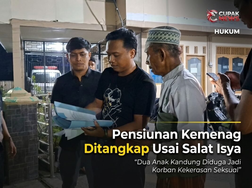 Pensiunan Kemenag Ditangkap Usai Salat Isya, Dua Anak Kandung Diduga Jadi Korban Kekerasan Seksual