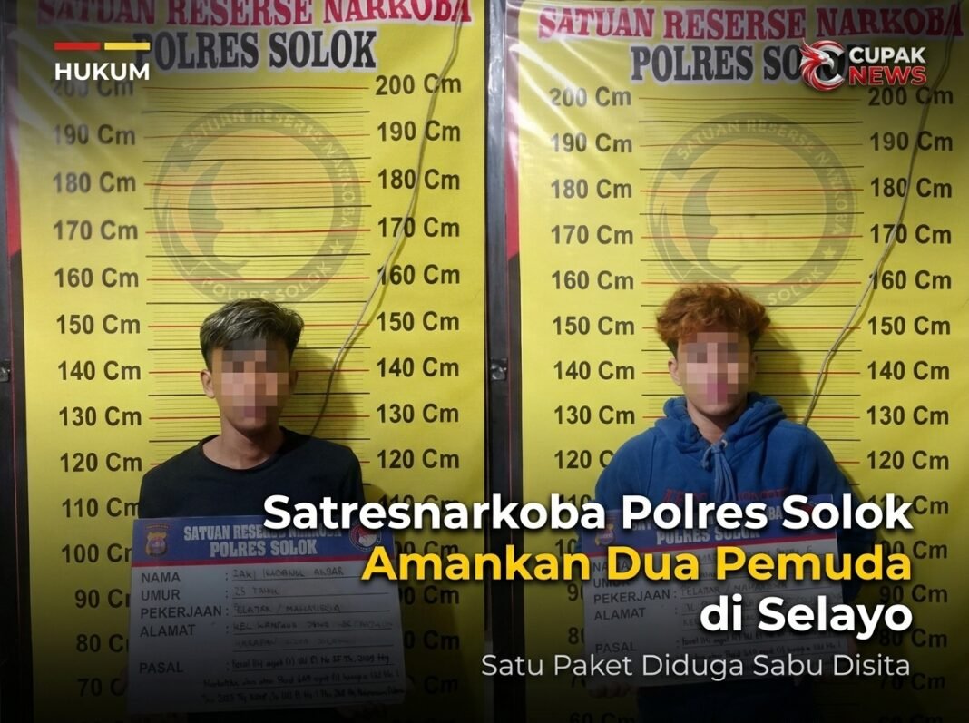 Satresnarkoba Polres Solok Amankan Dua Pemuda di Selayo, Satu Paket Diduga Sabu Disita